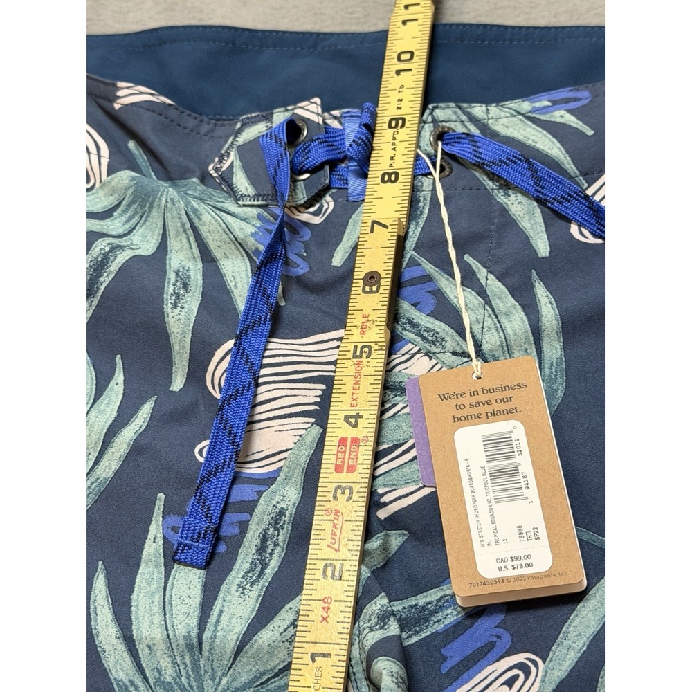 Patagonia Stretch Planing 8" Women's Board Shorts‎ Swim Surf Beach Size 12 Blue - Picture 8 of 12